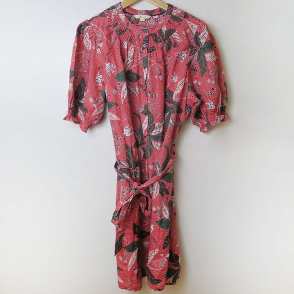 Boden Smocked Linen Shirt Dress Size 16 - Picture 4 of 10